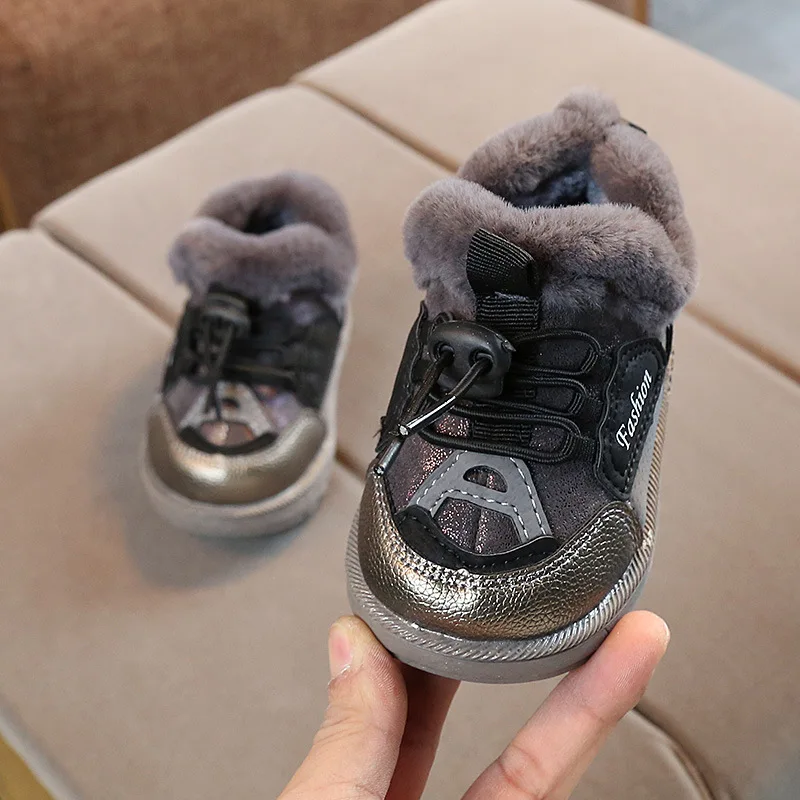 

Children Snow Boots 2019 Hot Sale Mixed Color Round Toe Lace Up Ankle Kids Boots Girls Cute Winter Warm Velvt Flat Boys Boots