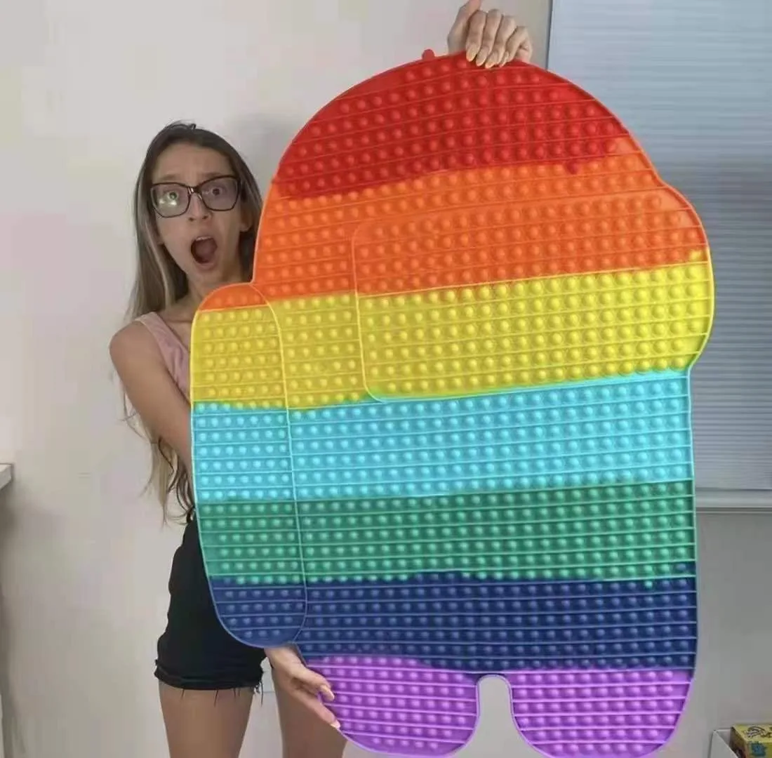 Giant Pop Its Big Antistress Push Bubble 20-85cm Fidget Toys Popite Luminous Large Simpl Dimmer Figet Toy Kids Tie Dye Game | Игрушки и