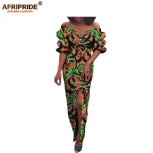 Африканское весеннее Повседневное платье для женщин AFRIPRIDE наполовину спущенный рукав до щиколотки спереди Сплит женское Повседневное платье A1825007