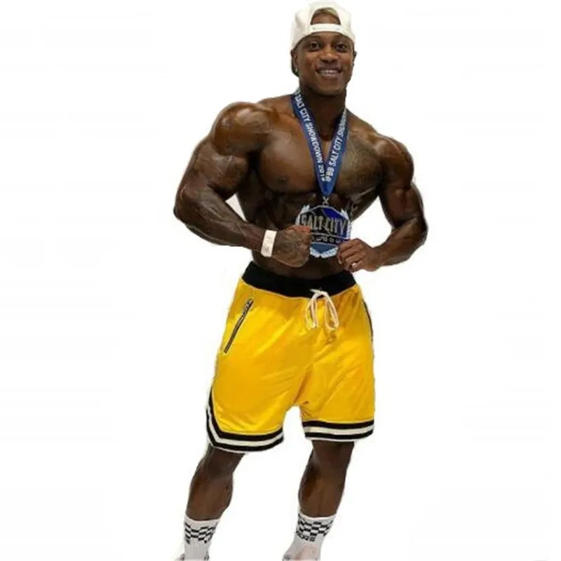 Уличная винтажная сетка мешковатые шорты мужские летние новые боковая молния эластичная талия Свободные по колено треники четыре цвета