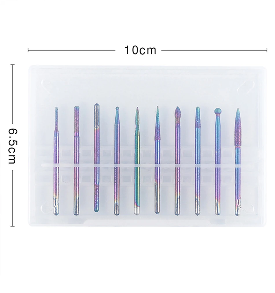 10 шт. Алмазная фреза для ногтей набор фреза электрическая машина аксессуар пилки для ногтей Резак для маникюр кутикула инструменты для очистки