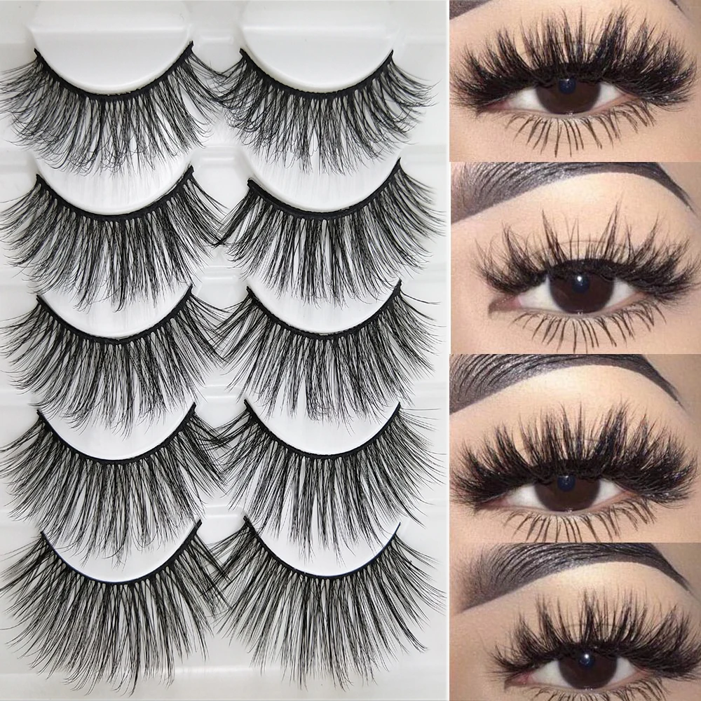 

La Milee 5 pairs natural false eyelashes fake lashes long makeup 3d mink lashes eyelash extension mink eyelashes for beauty