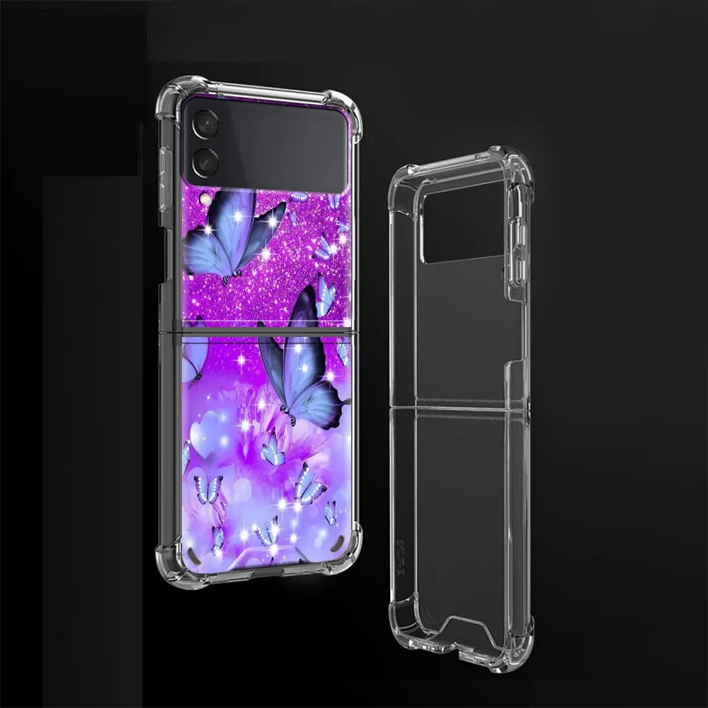 Airbag Case for Samsung Z Flip3 5G Phone Cover For Galaxy Galaxy ZFlip 3 Soft Fold Capa for Z Flip 3 Butterfly samsung galaxy z flip3 phone case