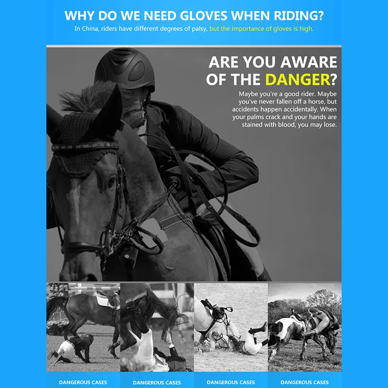 Перчатки для верховой езды Дышащие Регулируемые конные аксессуары для езды против скольжения прочные спортивные черные конные аксессуары для рук