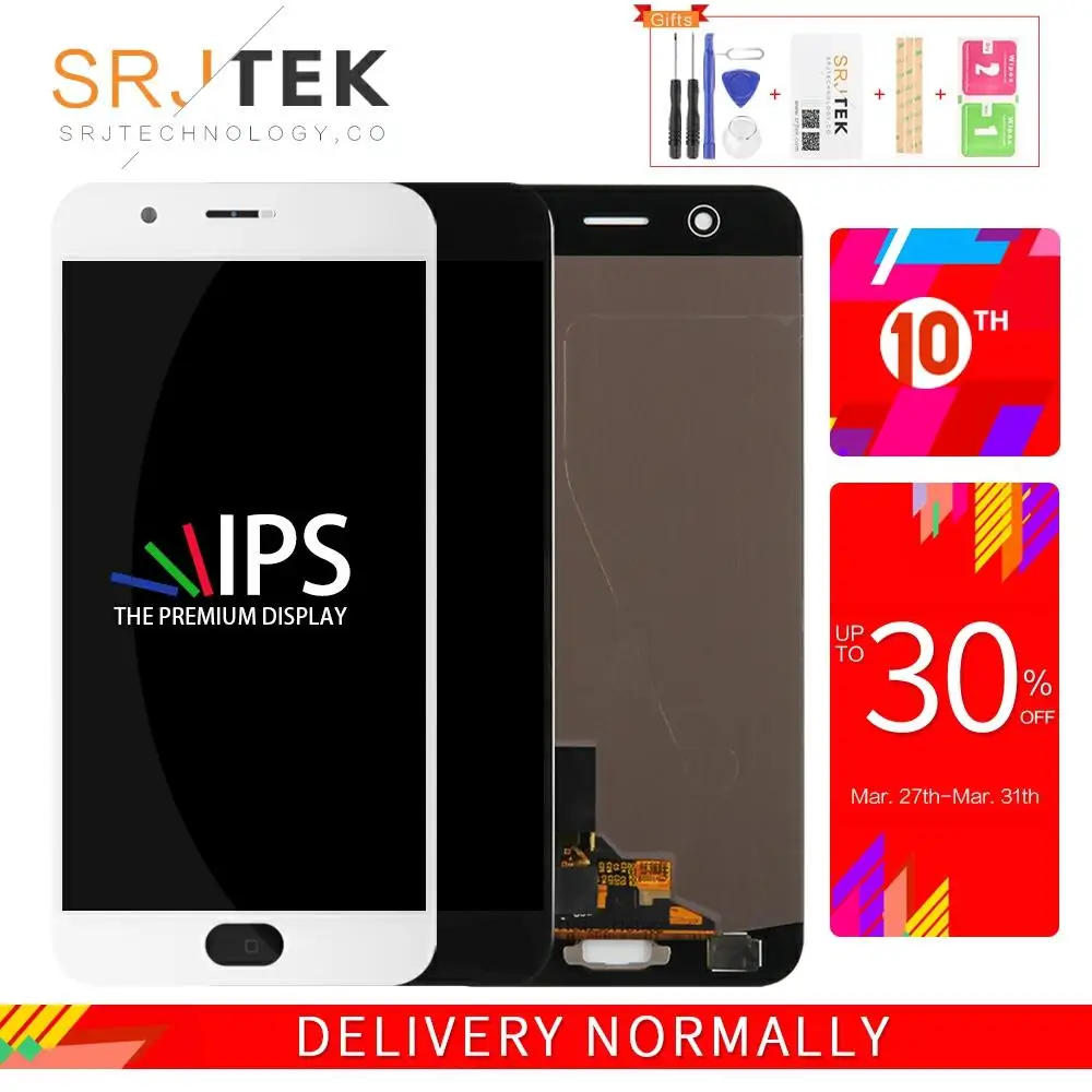 IPS 5 &quotR11 LCD для OPPO R11 кодирующий преобразователь сенсорного экрана в сборе