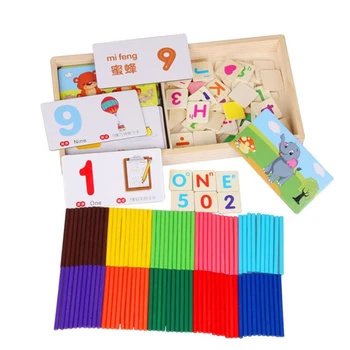 

Children's Wooden Toy Kids Early Math Toy Educational Toys Multi-function Digital Stick Operation Learning Box Toys