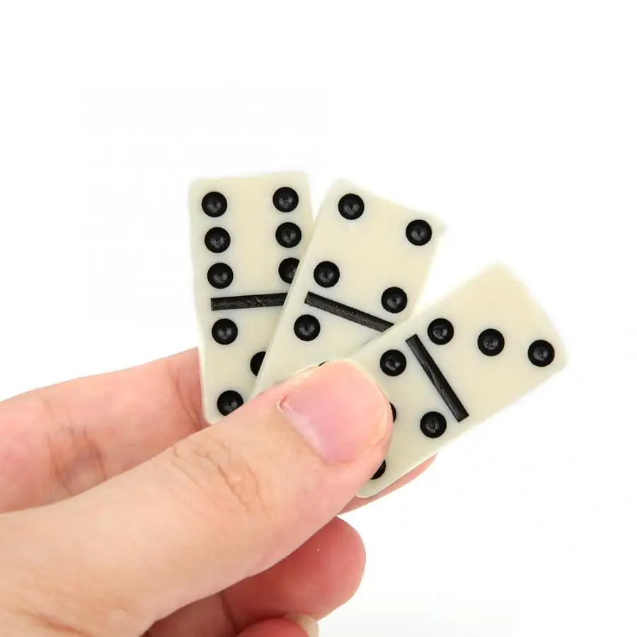 28pcs Dominoes Board Game with Transparent Box Package Intellectual Table Game Parent-child Interactive Toys for Kids Adult Gift
