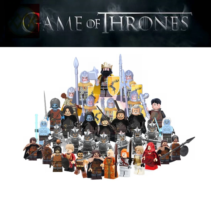 

Game of Throne Jon Snow White Walker Baratheon Sword Infantry Gendry Jime Lannister Eddard Building Blocks Toys For Children
