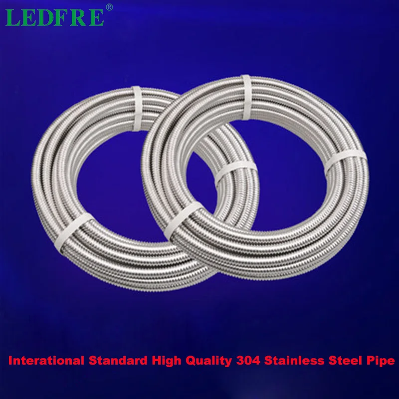LEDFRE 304 гофрированная труба из нержавеющей стали 3/8 дюйма 1/2 3/4 1 дюйм DIY