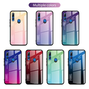 

Colorful Gradient Phone Case For Huawei Y5 Y6 Y7 Y9 prime 2018 2019 Tempered Glass Case for Huawei Mate 20 P40 P20 P30 Lite Pro