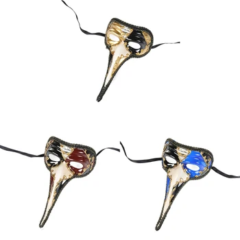 

Halloween Theme Party Long Nose Cosplay Mask Venetian Ball Masks Upper Crack Half Face Masquerade Mask Dance Makeup Props