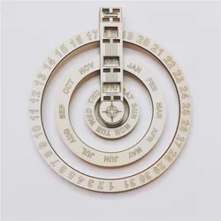 Calendrier rotatif circulaire en bois, perpétuel, tenture murale, artisanat décoratif, cadeau de noël, calendrier de l'avent 
