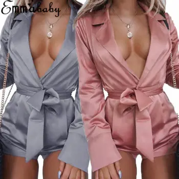 

Sexy Women Clubwear Shorts Playsuit Bodycon Party Satin Jumpsuit&Romper Trousers