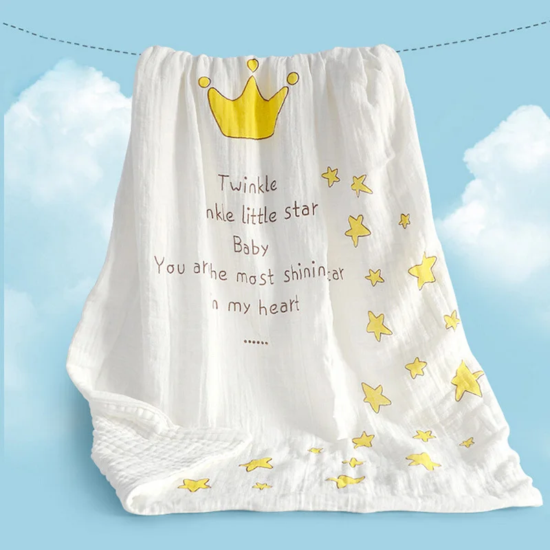 Wrap towel blanket cotton double gauze large bag towel baby baby towel autumn and winter winter multi-purpose for kids - Цвет: Four floors
