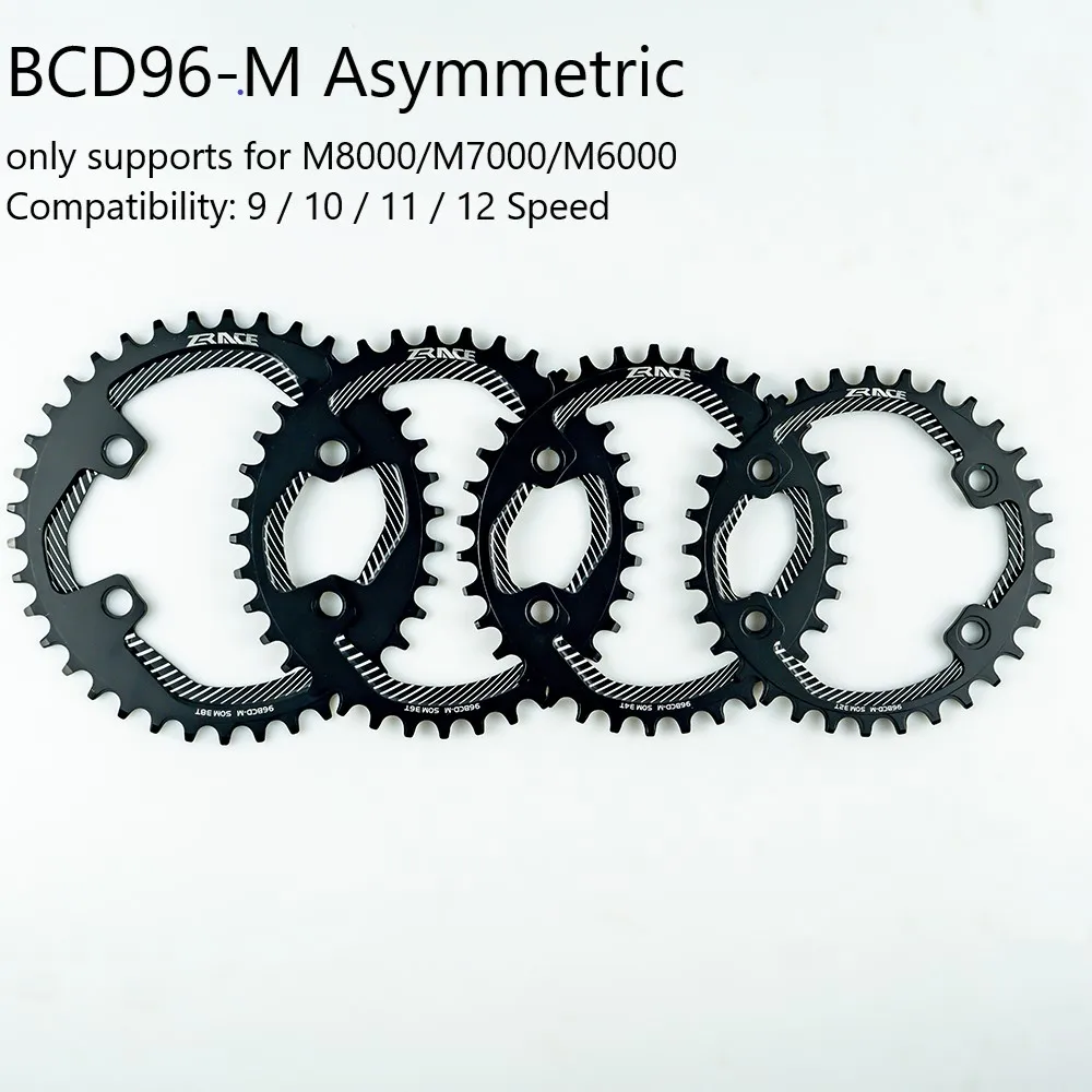 ZRACE BCD96-M Chainrings MTB Round Chainring Chainwheel Asymmetrical Narrow Wide Teeth 32T/34T/36T/38T for M8000 M7000 M6000