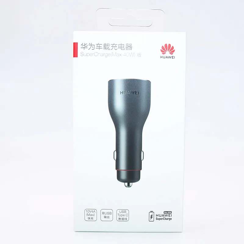 Автомобильное зарядное устройство huawei 10V 4A Max SuperCharge включает кабель type C автомобильное зарядное устройство для huawei mate 20 Pro Honor P20