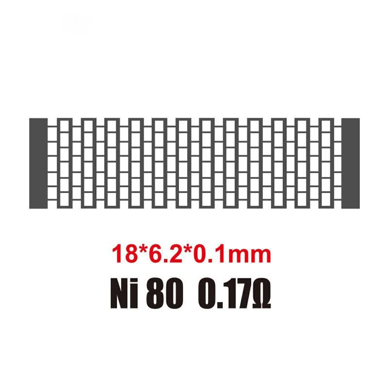 (10pcs/box) 18*6.2*0.1mm Ni80 0.17ohm KA1 0.2ohm dual clapton mesh coil for Zeus X RTA kylin m/For Profile Rdta