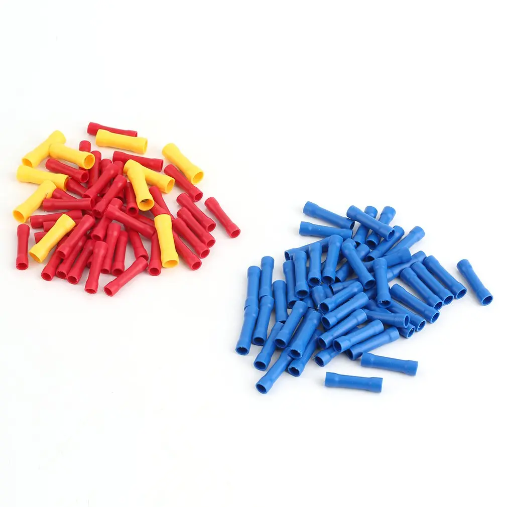 High Quality 2016 New EA14 100pcs Splice Insulated Straight Wire Butt Connector Electrical Crimp Terminals Hot Selling |