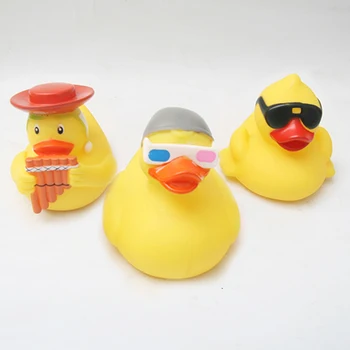 

3PCS Bath Toys Shower Water Floating Squeaky Rubber Ducks Baby Water Toys Car Party Home Decor