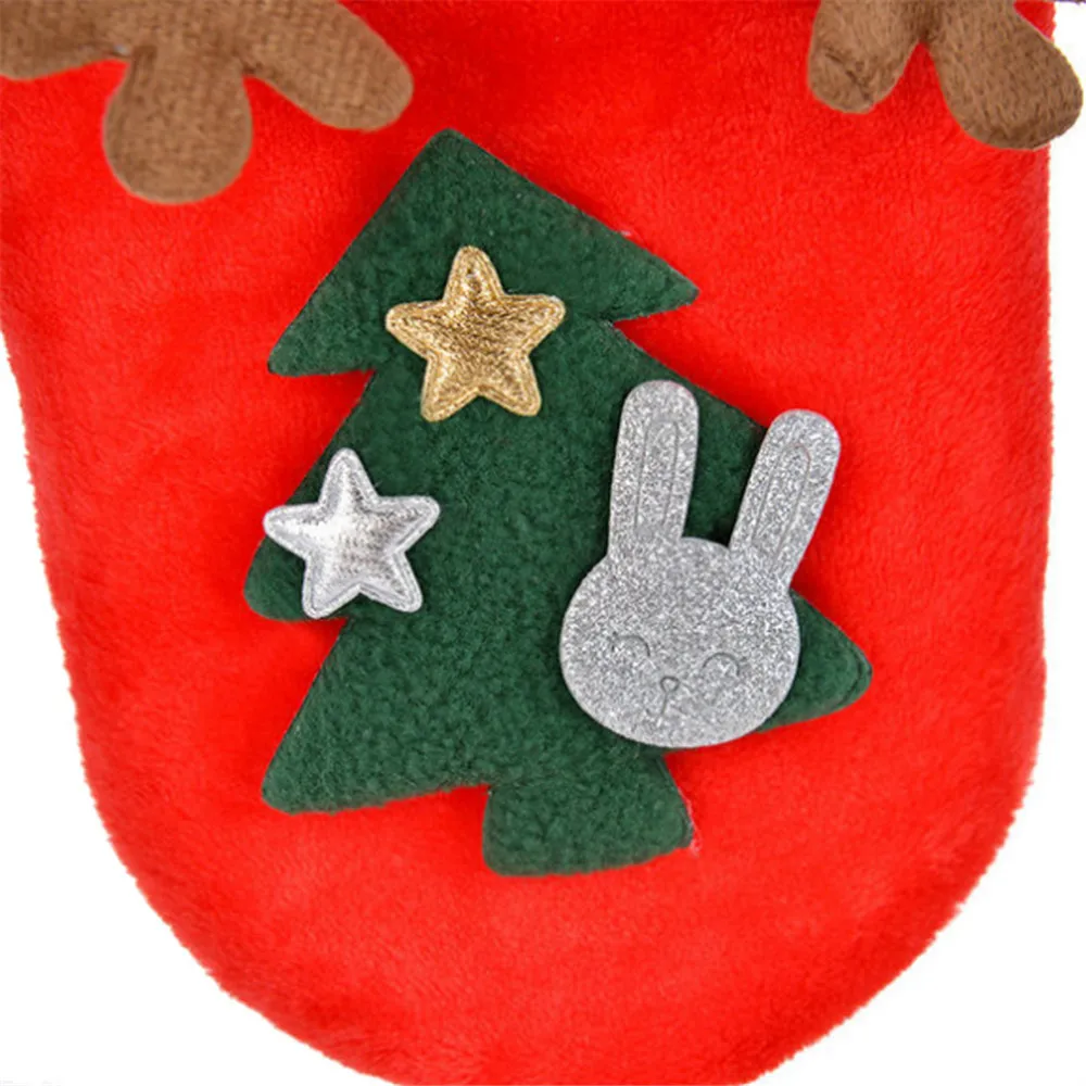 Pet Christmas Sweater Winter Warm Furry Elk Puppy Cartoon Clothes Xmas Costume Coat For Dogs Cats Small Puppy Chihuahua Clothes (5)