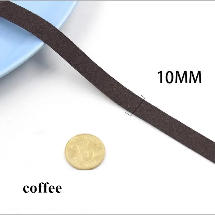 coffee Тонкий шнурок из искусственной кожи микрофибры 10 мм замшевый шнур/кружево/полоса DIY стринги ювелирные изделия браслет ожерелье 20 м - Цвет: coffee