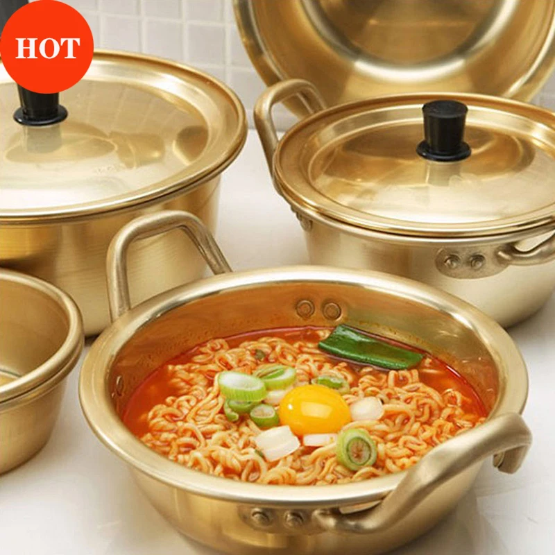 1pc Stainless Steel Korean Ramen Pot With Lid, Instant Noodle Cooking Pot,  Kitchen Utensils And Gadgets For Home Cooking