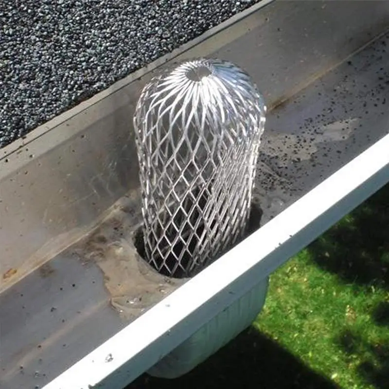 Roof Gutter Balloon Guard Filters, Plastic Downpipe Stops Leaf Drains, Rainwater Discharge, Polypropylene, Black afbeelding