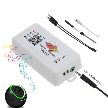 

SP107E DC5V-24V Bluetooth Music LED Controller full color RGB SPI Control by phone APP for 2812 2811 1903 LED Strip Light Tape