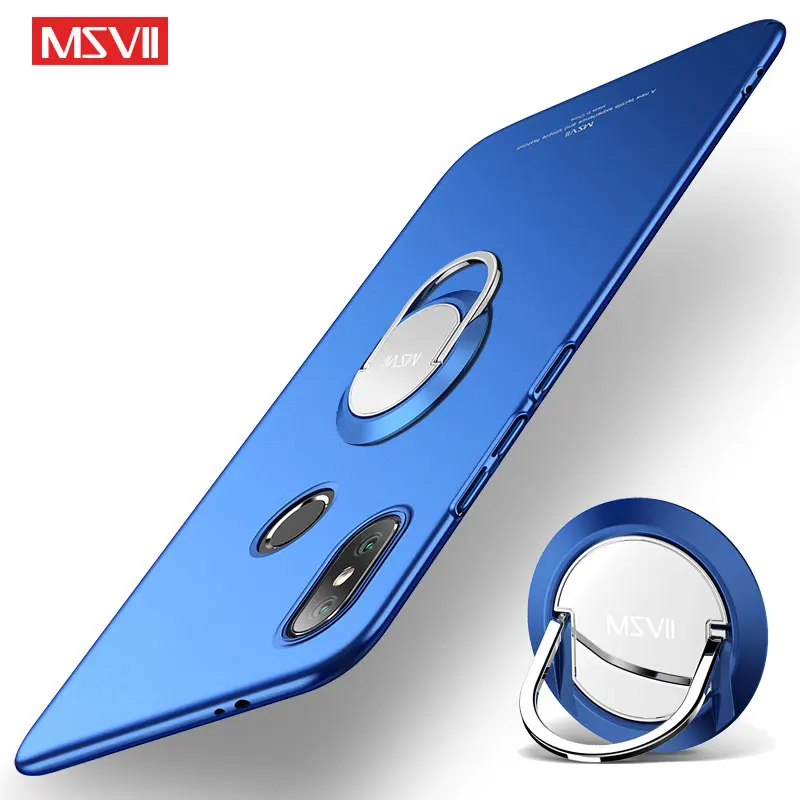 Для Xiaomi Mi A3/A2 Lite чехол Msvii кольцо PC Тонкий матовый xiami xiomi A3/A2/A1 Lite чехол металлический держатель Крышка для Xiaomi Mi A3 A2 A1