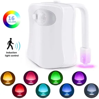 

Halloween Decoration 16 Colors Human Motion Sensor Toilet Light Bathroom Accessories Night Light Christmas Christmas
