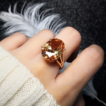 

Rigant Kristall CZ Ringe Rose Gold Farbe Zirkonia Champagner Party Schmuck für Frauen Mädchen Geschenk Dropshipping Großhandel