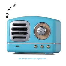 [Синий] Bluetooth колонка в ретро стиле мини портативный U диск TF карта высокого качества из алюминиевого сплава с bluetooth-динамик FM
