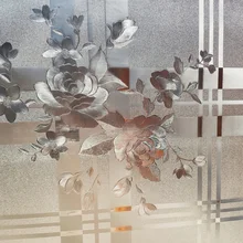 Стеклянная пленка с рисунком пиона, статическая Защита от солнца, новинка, многоразмерная защита конфиденциальности, многоразовые съемные оконные покрытия