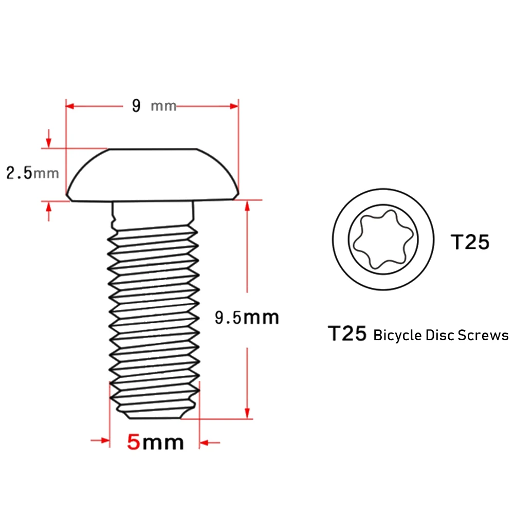 12 шт. из нержавеющей стали M5* 0,8 P T25 Велосипедный тормозной диск Болты Винты для горного велосипеда тормозные болты ротора MTB велосипедные винты S3