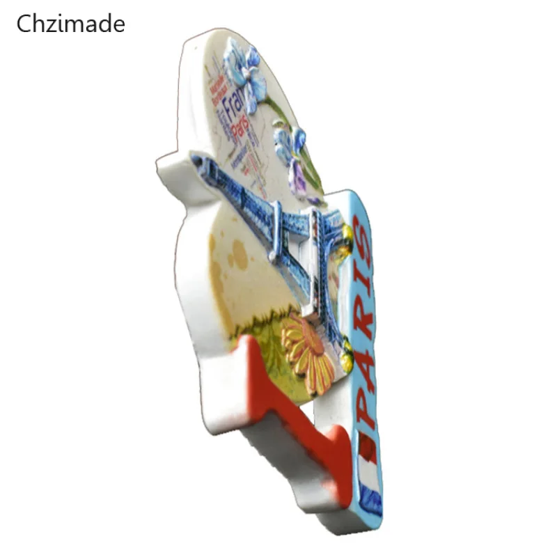 Lychee Life Creative 3D Metal Magnet France Towel Fridge Sticker Resin Sticker Paris Tourist Souvenir Home Decoration