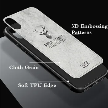 

10pcs/lot Deer Head Phone Case For Oneplus One Plus 5 5T 6 6T 7 Pro Cloth Grain Back Cover Fundas