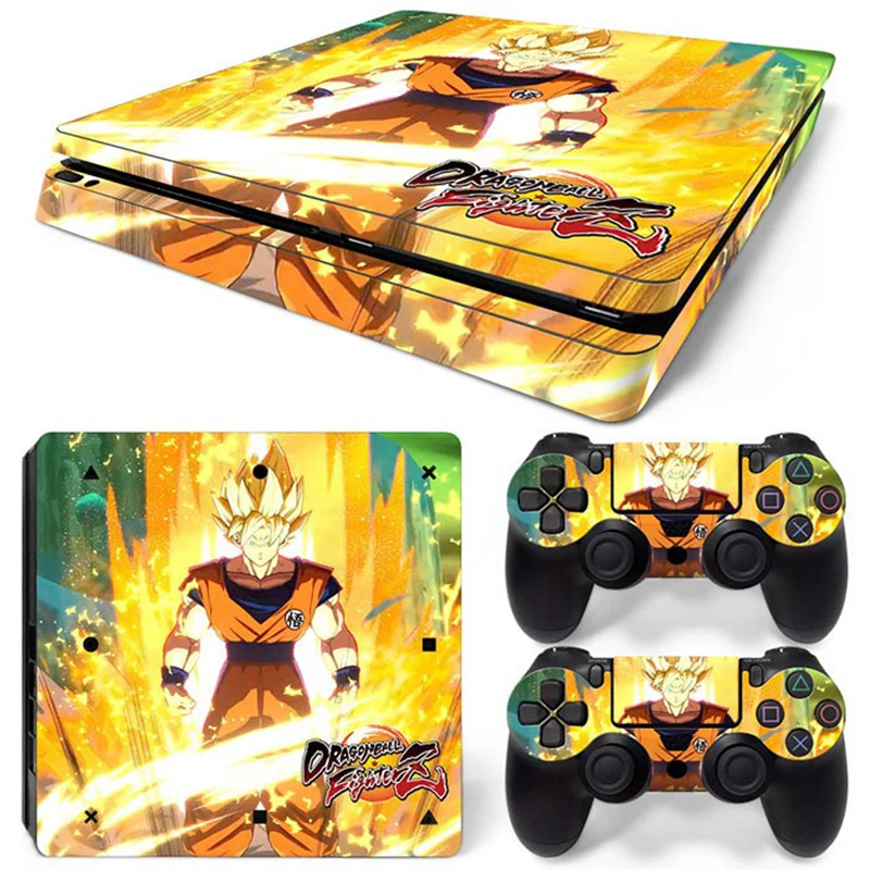 Hot Anime Goku Sticker Cover Wrap Protector Skin For Sony PS4 Slim Console & 2PCS Controller Skin Decal For PS4 Slim 