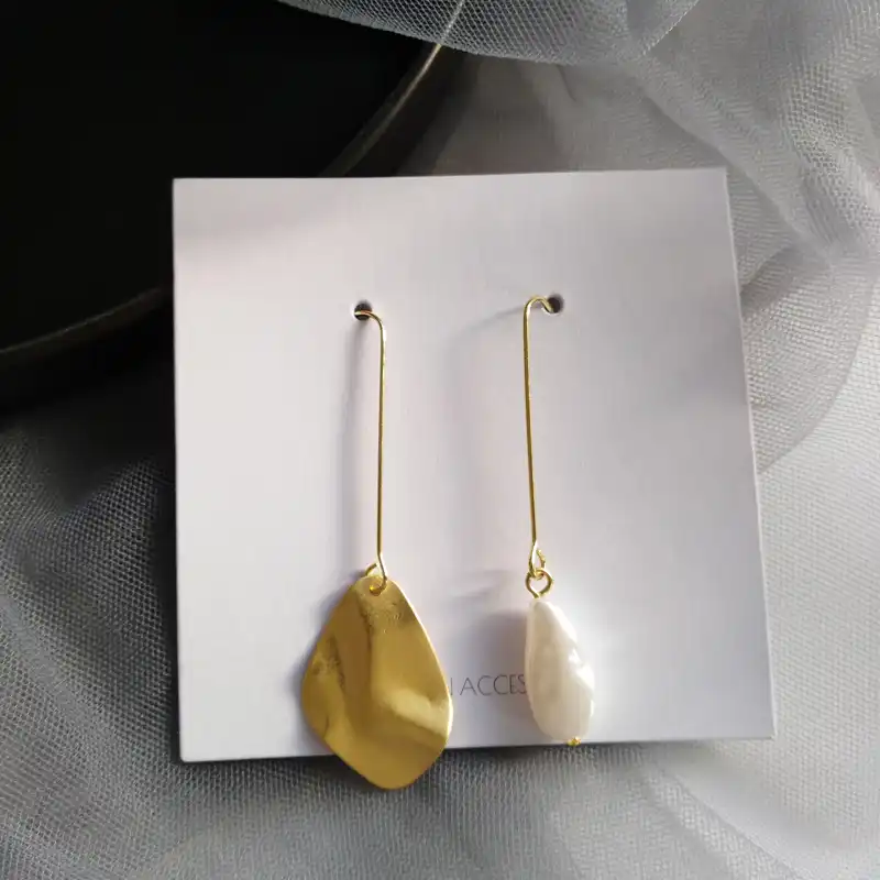 Acabado Mate Oro Geométrico Irregular cuelgan pendientes estilo Cos