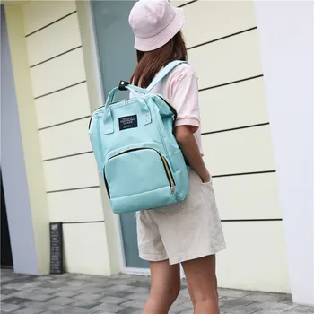 

Candy Color Maternity Backpack Patchwork Travel Rucksack Fashion Women Multi-function Backpack Diaper Bag Bottle Shoulder Bag
