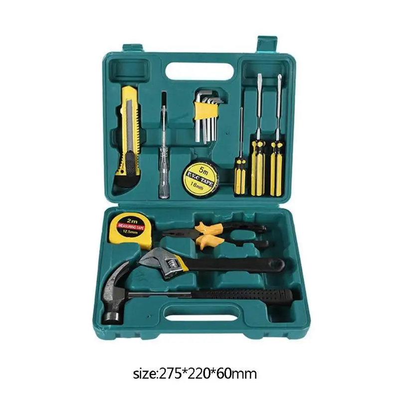 8/9/12/13/16 Pcs Hand Tool Set  Car Home Dual-purpose Manual Maintenance Tool Hardware Combination with Plastic Toolbox