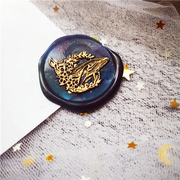 

Wreath flower whale stamp head of Retro Wood Stamp Sealing Wax Seal Stamp Wedding Decorative sealing Stamp wax seals