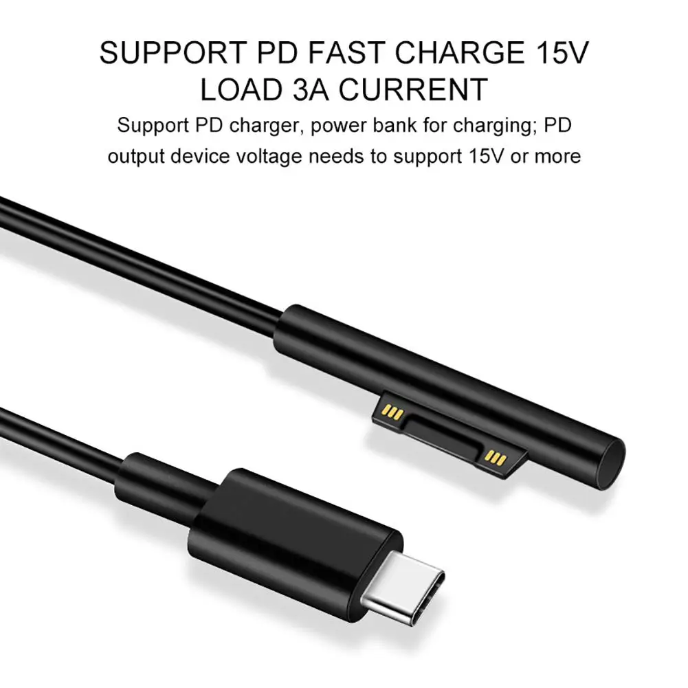 MX 1,5 m 12 V/15 V Выход type-C зарядное устройство для поверхности Pro3 Pro4 Pro5 Pro6 встроенный PTC защитный разъем зарядный кабель черный
