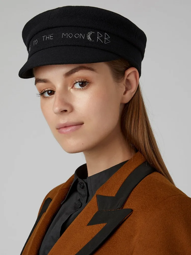Winter Women Newsboy Caps Flat letter Militray Caps British Vintage Visor cap cotton newsboy cap,windproof winter hat