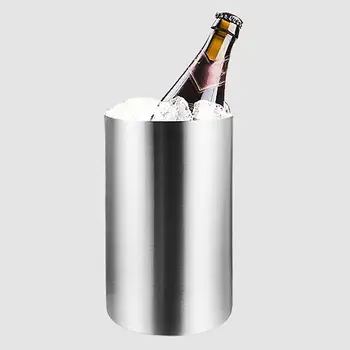 

Portable Stainless Steel Ice Bucket Mold Double-Walled Heat Insulated Round Ice Cube Maker Bucket Ice Container Bucket Barware