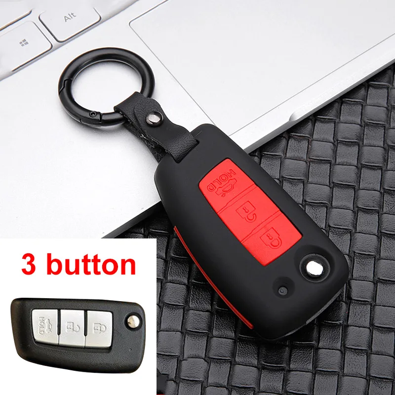 3 Button Black ABS пластик+ силиконовый чехол для ключей от машины крышка для Nissan X-Trail T32 Rogue Juke F15 Qashqai J11 Murano MAXIMA ALTIMA аксессуары - Название цвета: 3 Button Black
