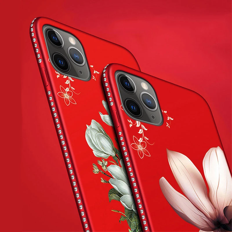 Модный цветочный Алмазный чехол для iPhone 11 Pro Max блестящий X XR Xs 6 6S 7 8 Plus 5 5S мягкий