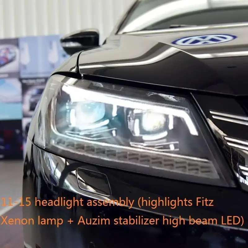 Автомобильные аксессуары для дневных ходовых автомобилей Drl Led Cob фары автомобильные фары в сборе 11 для Volkswagen Passat - Цвет: MODEL H