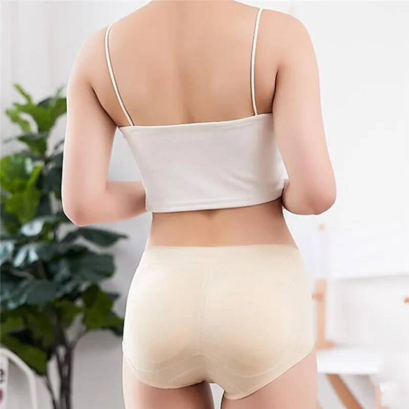 best shapewear for tummy Women Sponge Padded Abundant Buttocks Pants Lady Push Up Middle Waist Padded Panties Briefs Underwear shapewear