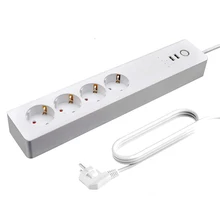 Zigbee smart power strip ue/reino unido, useelink barra de energia inteligente cabo de extensão de saída múltipla com 2 usb e 4 tomadas ca por tuya