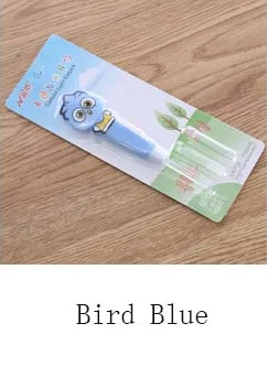bird blue Силиконовые инструменты для чистки ушей для детей, удалитель ушной серы с животными из мультфильмов, чистящие инструменты для ушей, набор для ухода за ушами, фонарик - Цвет: bird blue